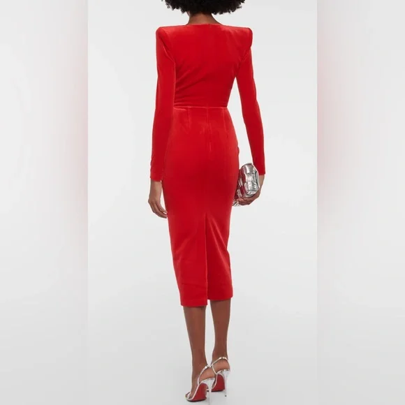 Velvet midi dress - Picture 3 of 11